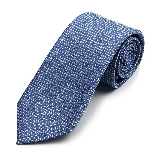 並行輸入 ブルガリ ネクタイ LOGO BVLGARI ALPHABET 241837 ライトブルー 爆買 | BVLGARI