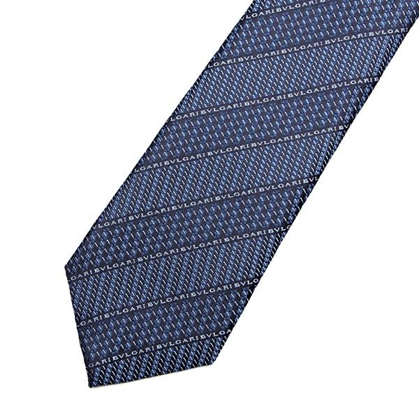 並行輸入 ブルガリ ネクタイ LOGO DIAGONO 242298 ダークブルー 爆買 | BVLGARI | 01