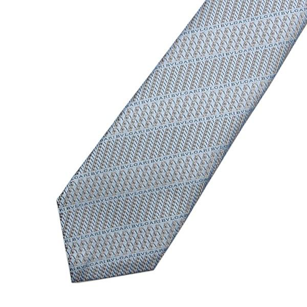 並行輸入 ブルガリ ネクタイ LOGO DIAGONO 242299 ライトブルー 爆買 | BVLGARI | 01
