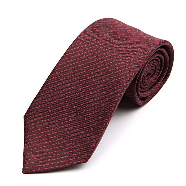 並行輸入 ブルガリ ネクタイ LOGO MORSE 242547 ダークレッド 爆買 | BVLGARI