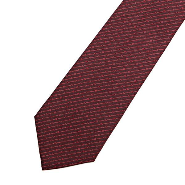 並行輸入 ブルガリ ネクタイ LOGO MORSE 242547 ダークレッド 爆買 | BVLGARI | 01