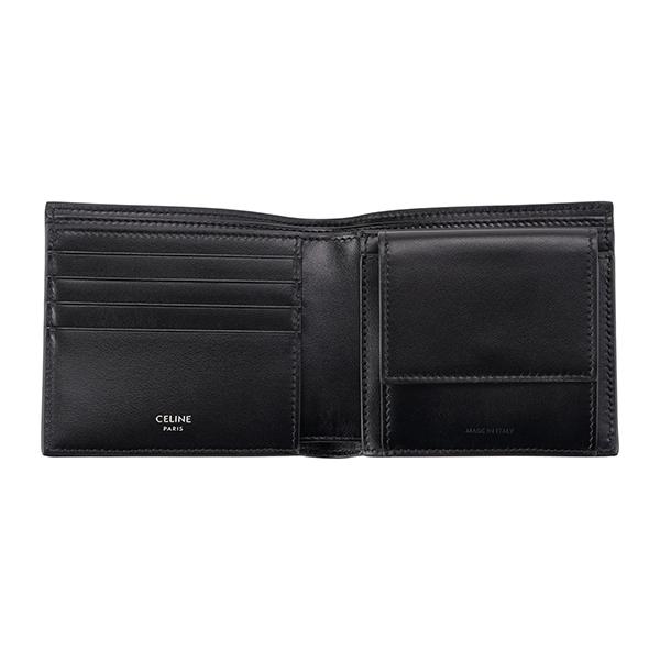 CELINE 並行輸入 セリーヌ 2つ折り財布 ロゴ レザー 10C873 DME