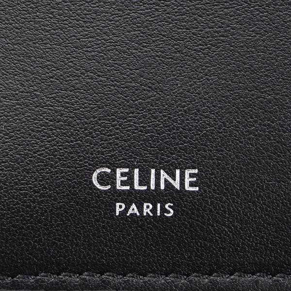 CELINE　セリーヌ　サークルロゴ　リザード　二つ折り財布　がま口　ブラック CELINE セリーヌ サークルロゴ リザード 二つ折り財布 がま口 ブラック