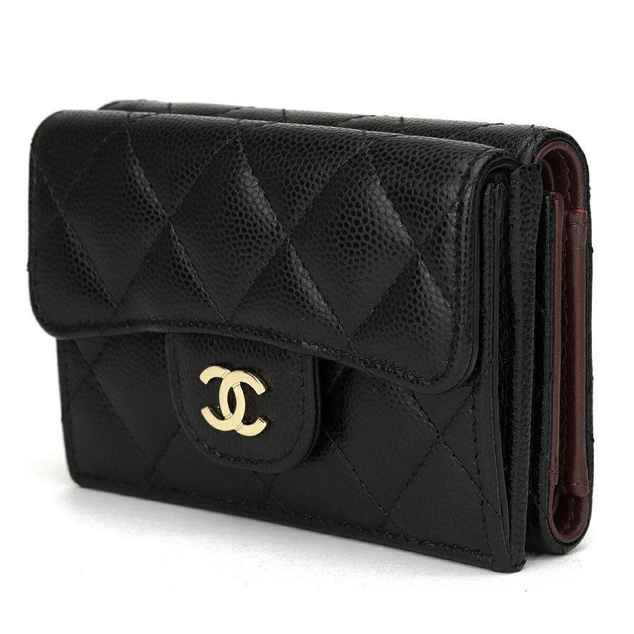並行輸入 シャネル 3つ折り財布 CHANEL キャビアスキン AP0230 B10583 C3906レディース ブラック 黒 | CHANEL | 03