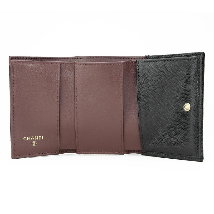並行輸入 シャネル 3つ折り財布 CHANEL キャビアスキン AP0230 B10583 C3906レディース ブラック 黒 | CHANEL | 04