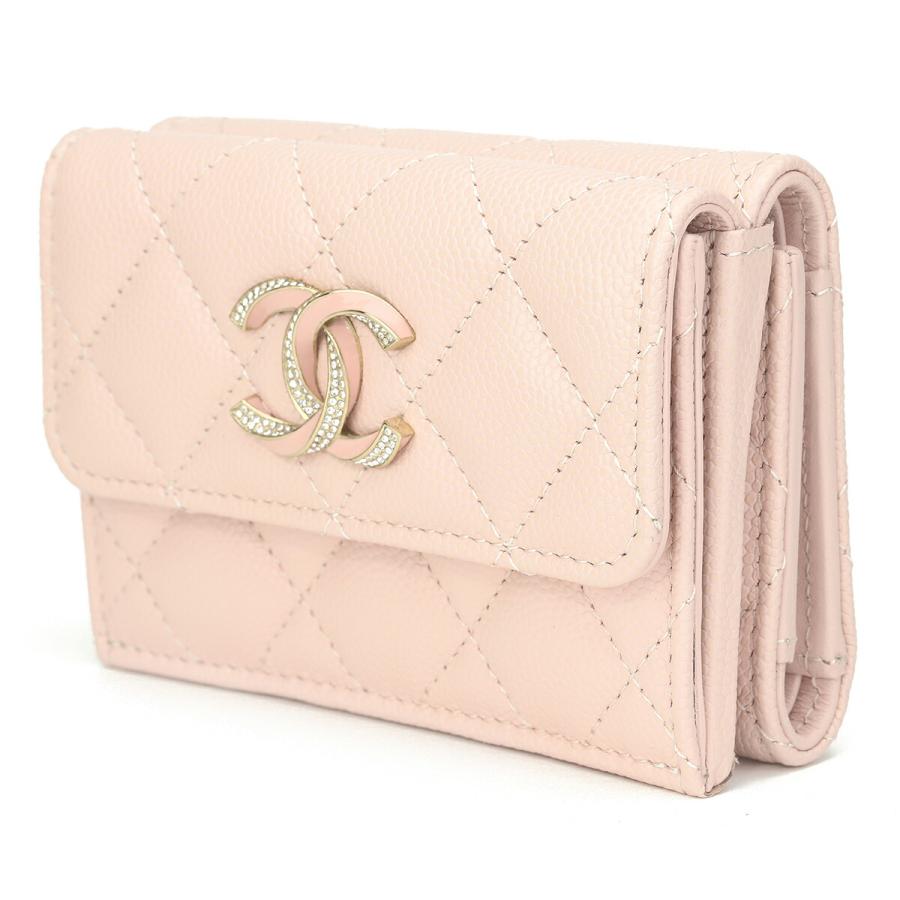 CHANEL シャネル 3つ折り財布 キャビアスキン AP0230 B10738 CHANEL シャネル 3つ折り財布 キャビアスキン AP0230 B10738