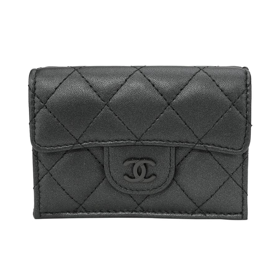 並行輸入 シャネル 3つ折り財布 CHANEL ラムスキン CHANEL WALLETレディース ブラック 黒 | CHANEL