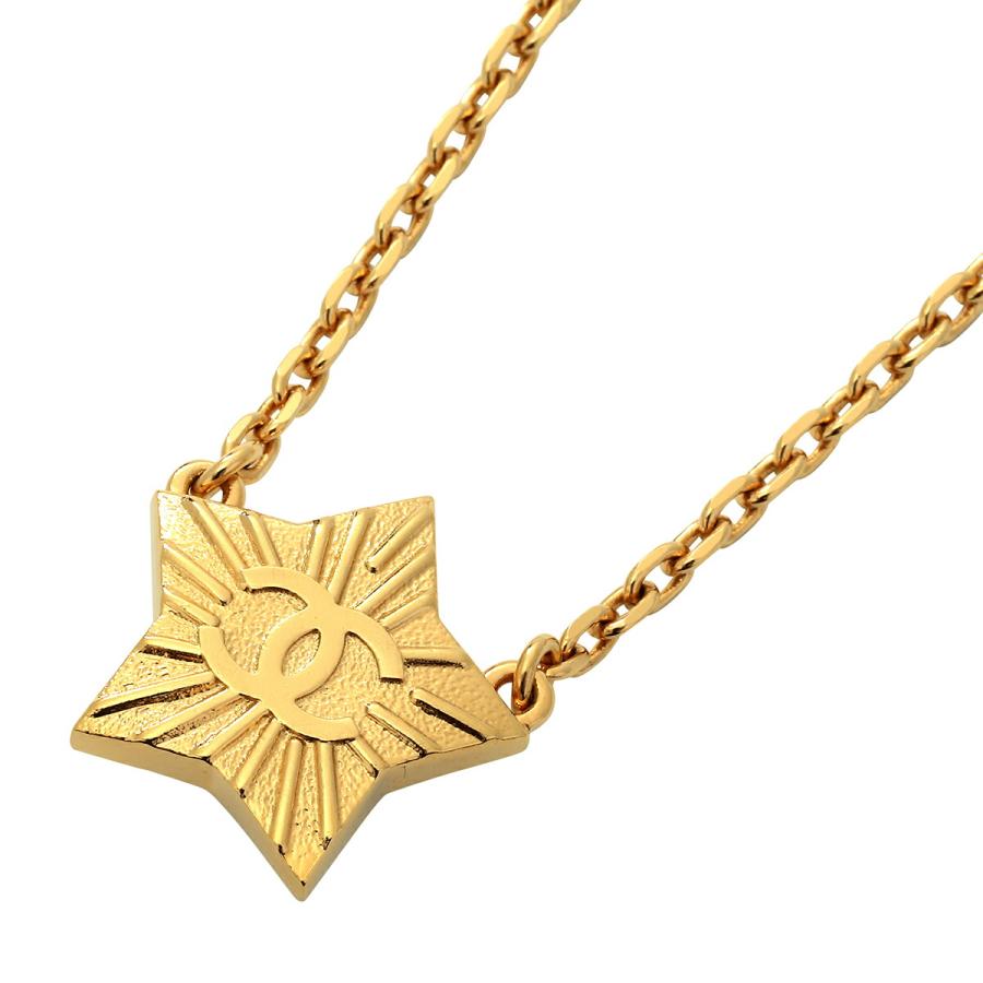 Chanel ゴールド ロゴペンダント ネックレス CHANEL シャネル ネックレス メタル＆ストラス ラインストーン CC