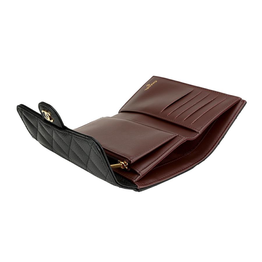 並行輸入 シャネル 2つ折り財布 CHANEL キャビアスキン FLAP MEDIUM WALLETレディース ブラック 黒 | CHANEL | 05