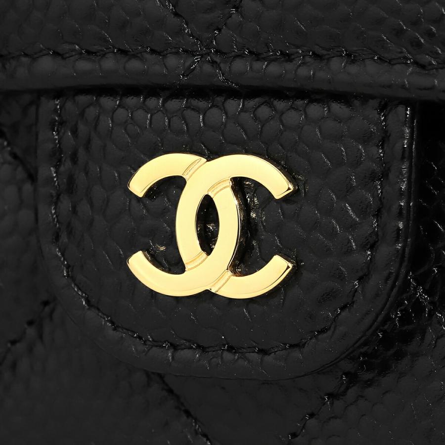 並行輸入 シャネル 2つ折り財布 CHANEL キャビアスキン FLAP MEDIUM WALLETレディース ブラック 黒 | CHANEL | 06