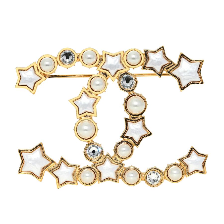 並行輸入 シャネル ブローチ CHANEL ココマーク CHANEL BROOCHレディース ホワイト 白 ゴールド 金 | CHANEL