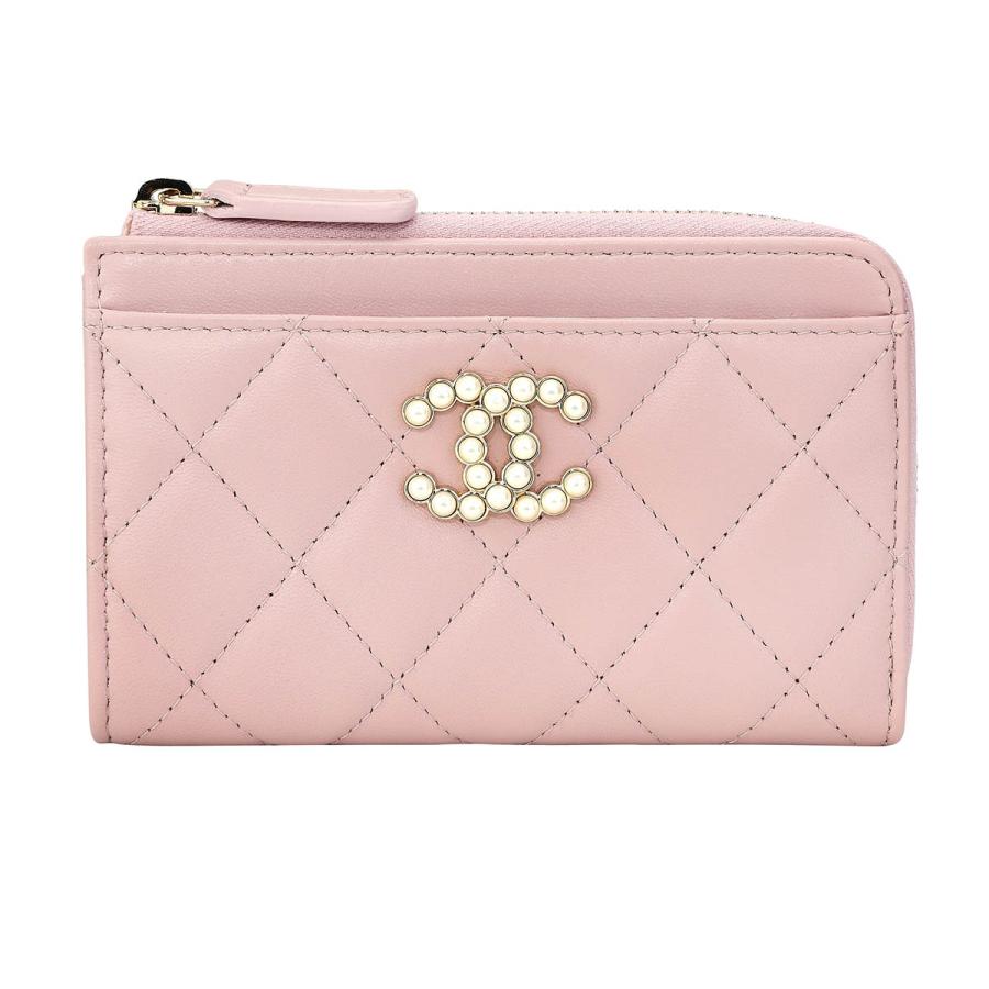 並行輸入 シャネル コインケース CHANEL ラムスキン&コスチュームパール CHANEL CARD COIN CASEレディース ピンク | CHANEL