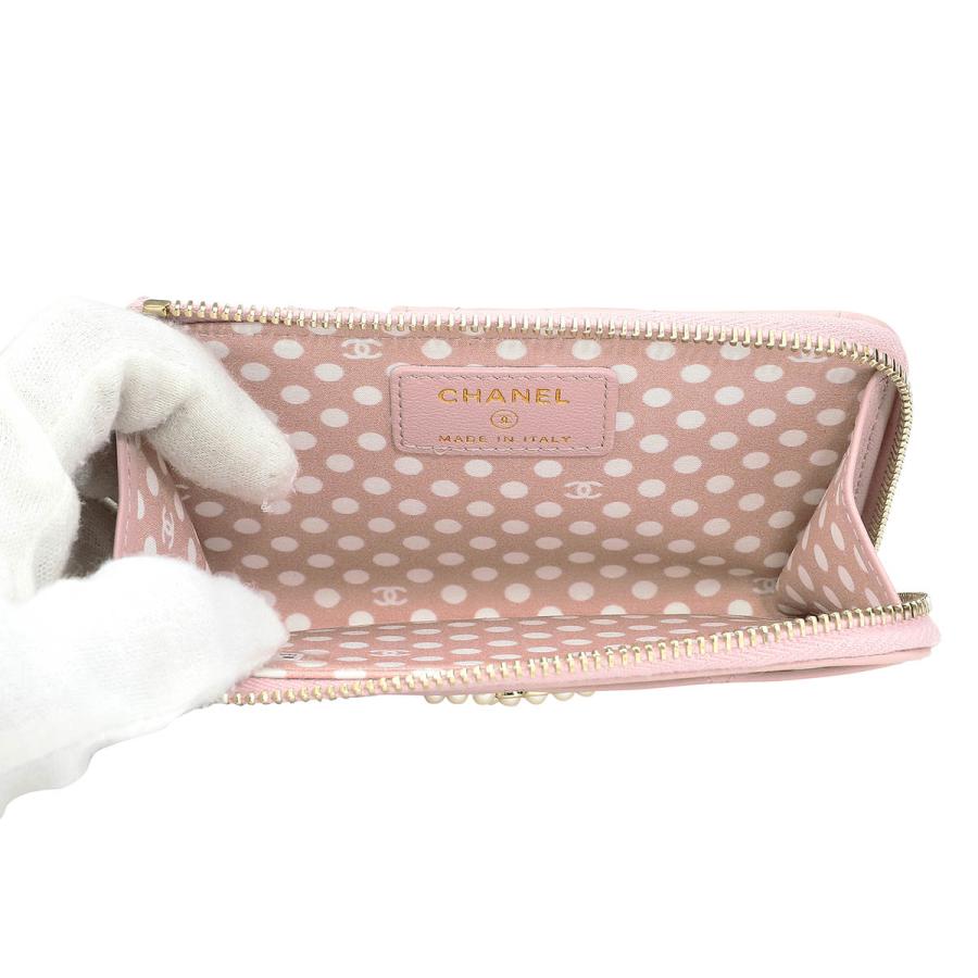 並行輸入 シャネル コインケース CHANEL ラムスキン&コスチュームパール CHANEL CARD COIN CASEレディース ピンク | CHANEL | 04