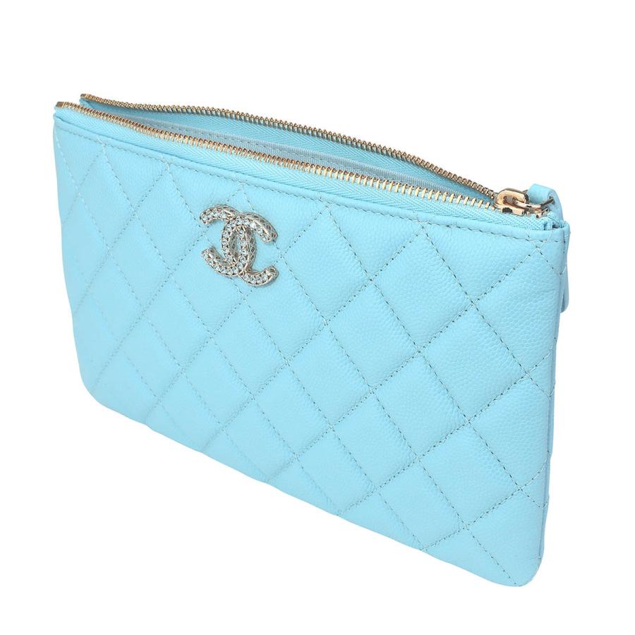 並行輸入 シャネル ポーチ CHANEL キャビアスキン CHANEL POUCHレディース ライトブルー 水色 | CHANEL | 03
