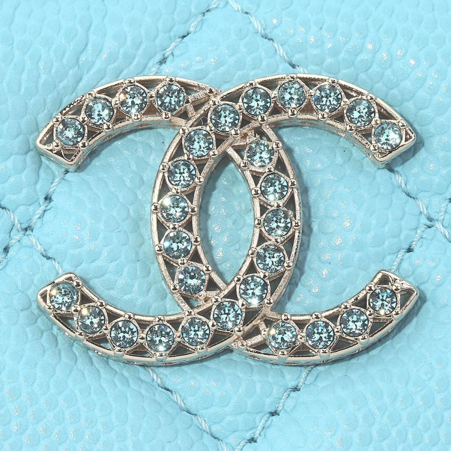 並行輸入 シャネル ポーチ CHANEL キャビアスキン CHANEL POUCHレディース ライトブルー 水色 | CHANEL | 05