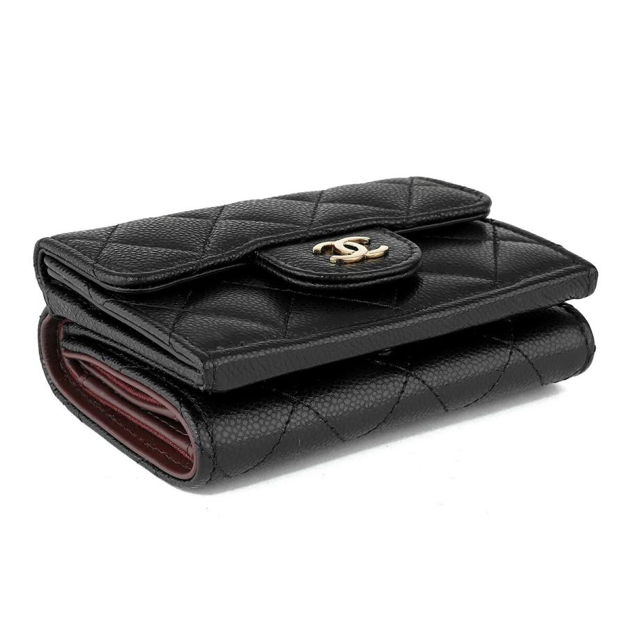 並行輸入 シャネル 3つ折り財布 CHANEL キャビアスキン CHANEL TRIFOLD WALLETレディース ブラック 黒 | CHANEL | 02