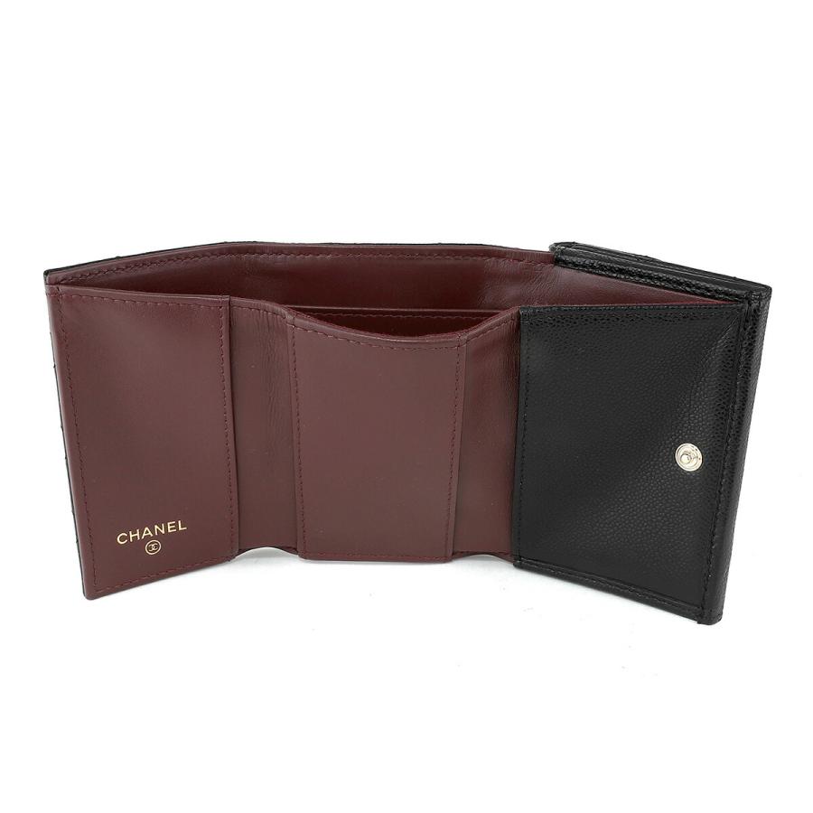 並行輸入 シャネル 3つ折り財布 CHANEL キャビアスキン CHANEL TRIFOLD WALLETレディース ブラック 黒 | CHANEL | 04