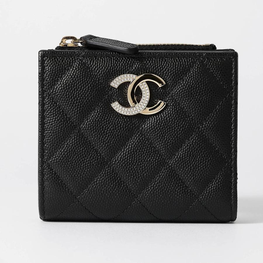 CHANEL シャネル 2つ折り財布 コンパクトウォレット キャビアスキン CHANEL（シャネル） 並行輸入 2つ折り財布 キャビアスキン CHANEL