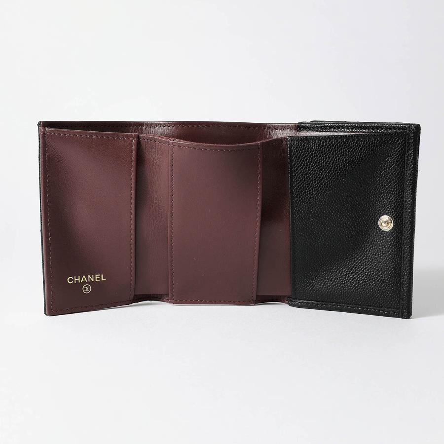 並行輸入 シャネル 3つ折り財布 CHANEL キャビアスキン CHANEL TRIFOLD WALLETレディース ブラック 黒 | CHANEL | 04