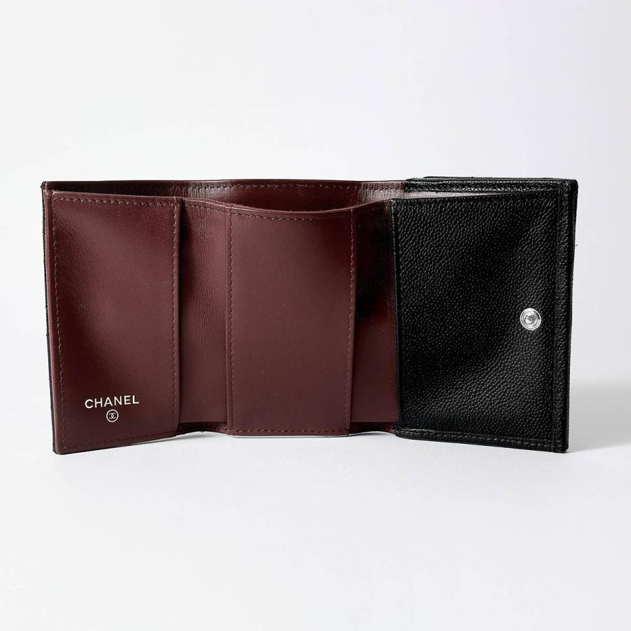 CHANEL 並行輸入 シャネル 3つ折り財布 キャビアスキン TRIFOLD WALLET