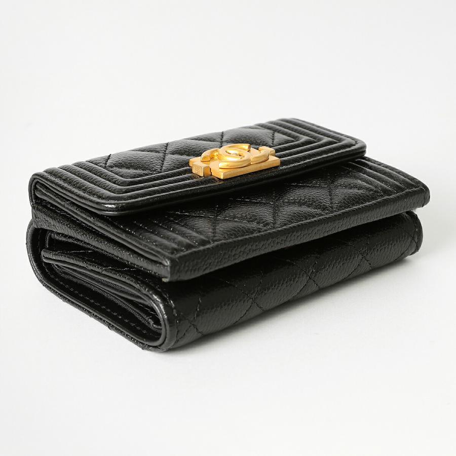 CHANEL シャネル ボーイシャネル マトラッセ ウォレット 3つ折り 財布 CHANEL シャネル 3つ折り財布 スモールフラップウォレット
