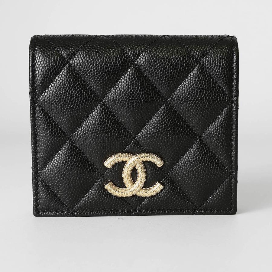 CHANEL 並行輸入 シャネル 2つ折り財布 キャビアスキン SMALL WALLET