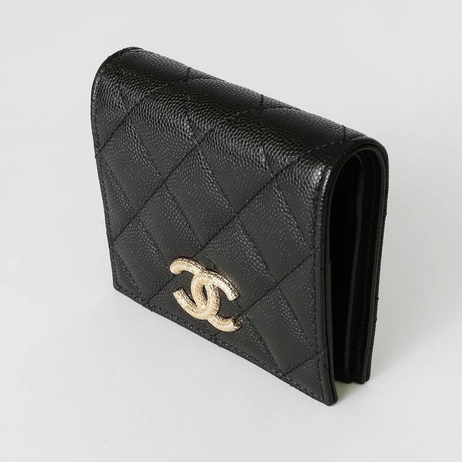並行輸入 シャネル 2つ折り財布 キャビアスキン CHANEL SMALL WALLET BK AGTX0G58 21252 | CHANEL | 03