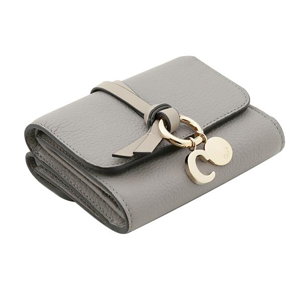 完売色 新品　未使用　Chloé アルファベット　グレー 三つ折り財布 クロエ Chloe 三つ折り財布 アルファベット ミニ財布 グレー