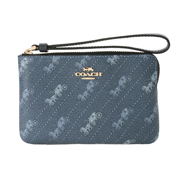 並行輸入 コーチ ポーチ COACH ホース アンド キャリッジ ドットプリント C4466 IMDENレディース ブルー 青 | COACH
