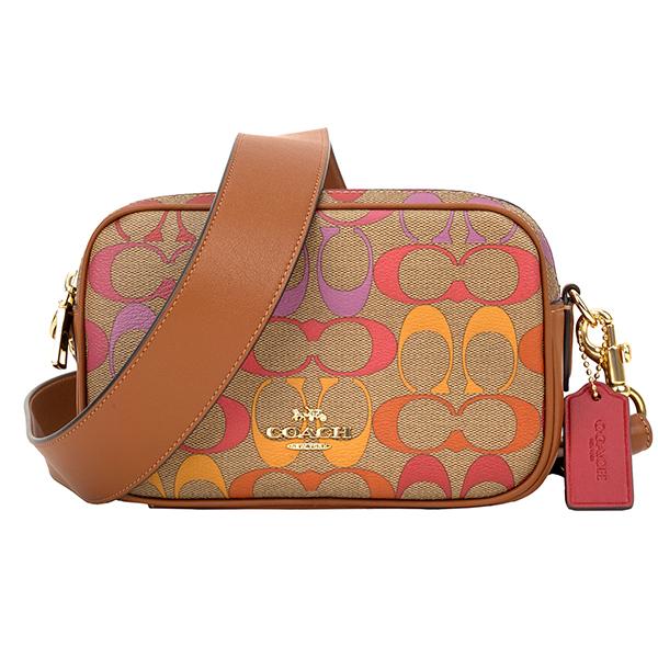 人気再入荷 コーチ アウトレット ショルダーバッグ レインボー シグネチャー C1308 Ime7v ブラウン 茶 マルチ 21春夏新色 Outmore Pt
