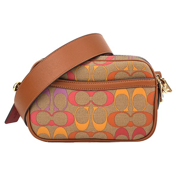 人気再入荷 コーチ アウトレット ショルダーバッグ レインボー シグネチャー C1308 Ime7v ブラウン 茶 マルチ 21春夏新色 Outmore Pt