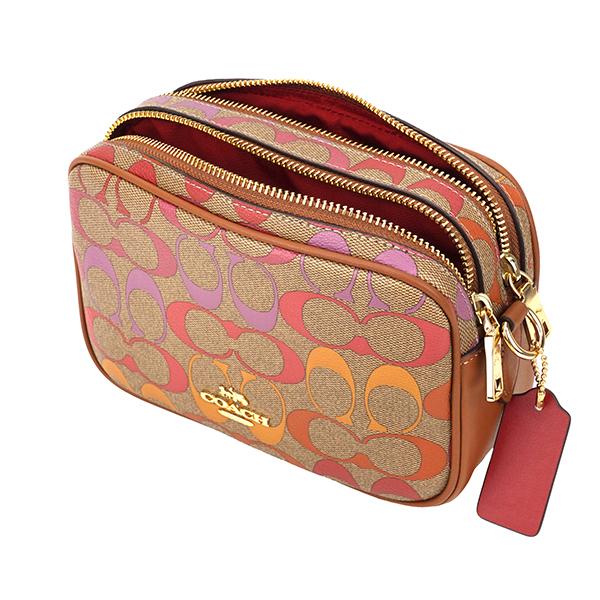 人気再入荷 コーチ アウトレット ショルダーバッグ レインボー シグネチャー C1308 Ime7v ブラウン 茶 マルチ 21春夏新色 Outmore Pt