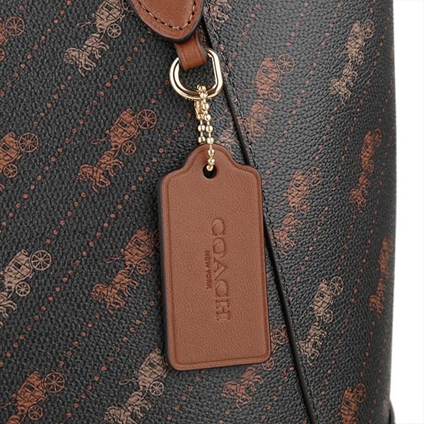 美品 コーチ レザー トート ホースアンドキャリッジ ロゴ型押し ファスナー 黒 COACH 並行輸入 コーチ トートバッグ ホース アンド キャリッジ