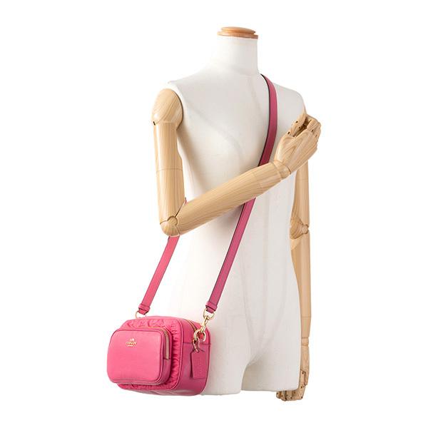 COACH ピンク刺繍ショルダーバッグ COACH コーチ 花柄 ショルダーバッグ 花柄ｼｮﾙﾀﾞｰ ピンク - 中古バッグ