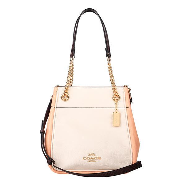 並行輸入 コーチ トートバッグ COACH カラーブロック CA430 IMCAHレディース ホワイト ベージュ ゴールド | COACH