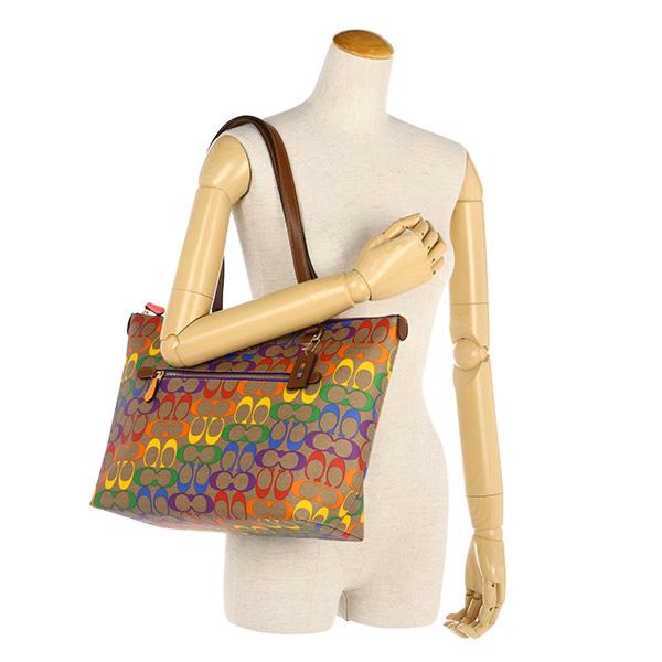 並行輸入 コーチ トートバッグ COACH レインボー シグネチャー CA555 IME7Vユニセックス ブラウン 茶 マルチ | COACH | 05