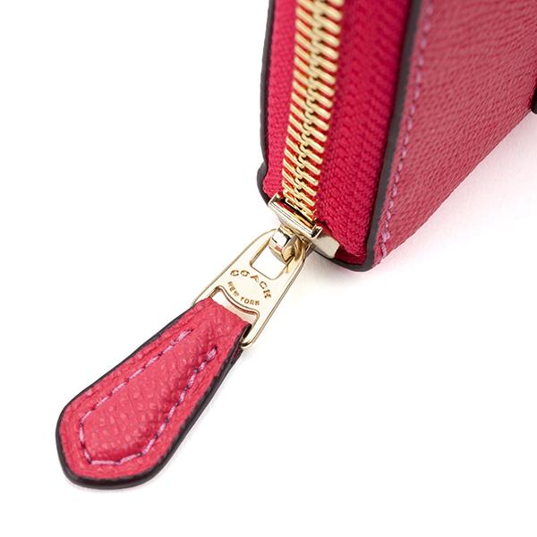並行輸入 コーチ 長財布(ラウンドファスナー) COACH クロスグレイン 54007 IMQOBレディース ピンク | COACH | 06