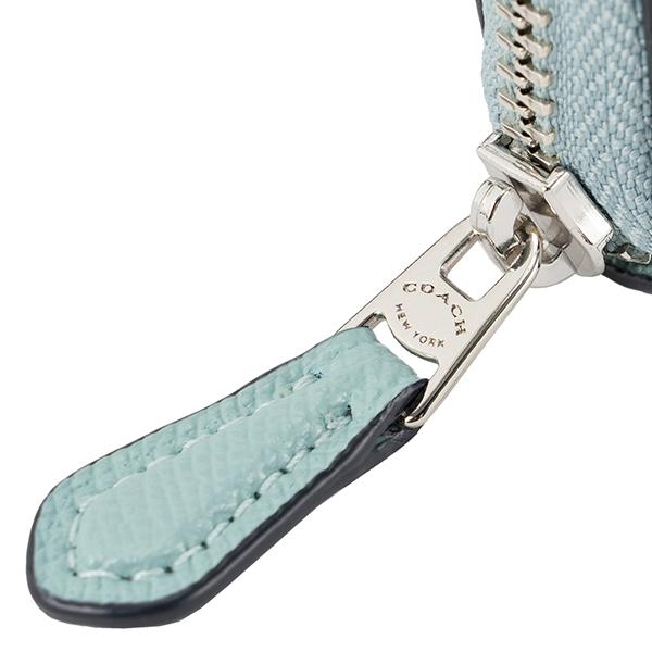 【メーカー直売】 COACH コーチ 長財布(ラウンドファスナー) ライトブルー 水色 小物