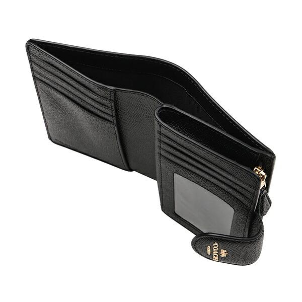 並行輸入 コーチ 2つ折り財布 COACH クロスグレイン 6390 IMBLK レディース ブラック 黒 ゴールド | COACH | 04