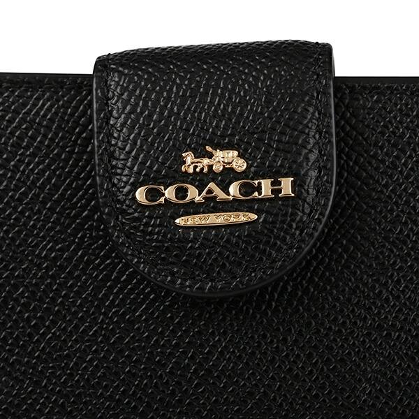 並行輸入 コーチ 2つ折り財布 COACH クロスグレイン 6390 IMBLK レディース ブラック 黒 ゴールド | COACH | 07