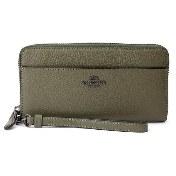コーチ ファスナー 長財布 グリーン