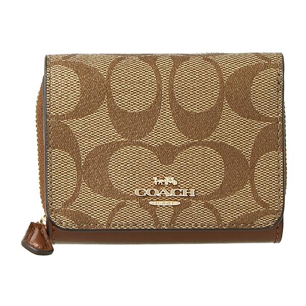 並行輸入 コーチ 3つ折り財布 COACH シグネチャー 7331 IME74レディース ブラウン 茶 | COACH