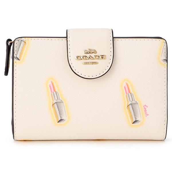 COACH（コーチ） 並行輸入 2つ折り財布 リップスティック プリント