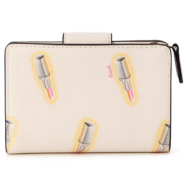 COACH（コーチ） 並行輸入 2つ折り財布 リップスティック プリント