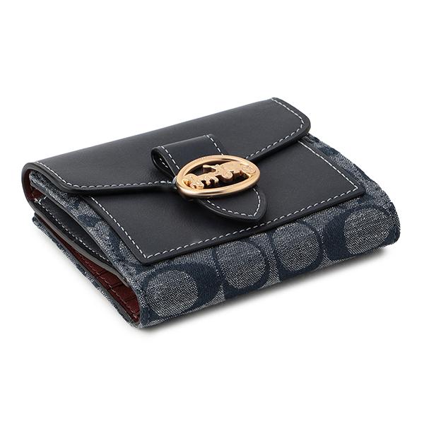 COACH 並行輸入 コーチ 2つ折り財布 シグネチャー シャンブレー C4103