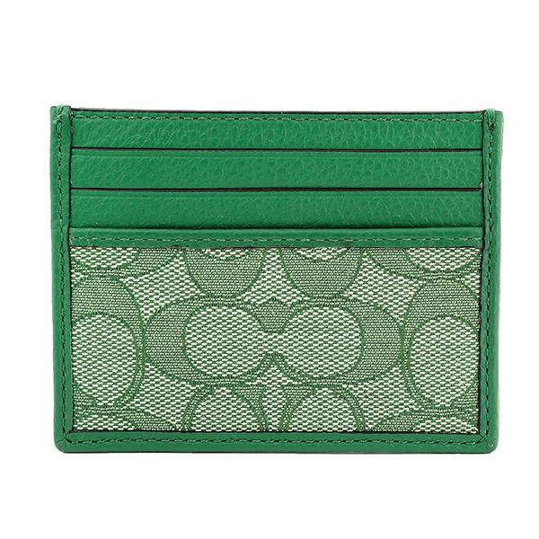 並行輸入 コーチ カードケース COACH シグネチャー ジャカード C8265 QBGRNユニセックス グリーン | COACH