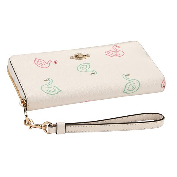 COACH コーチ 長財布(ラウンドファスナー) スワン プリント COACH コーチ 長財布(ラウンドファスナー) スワン プリント