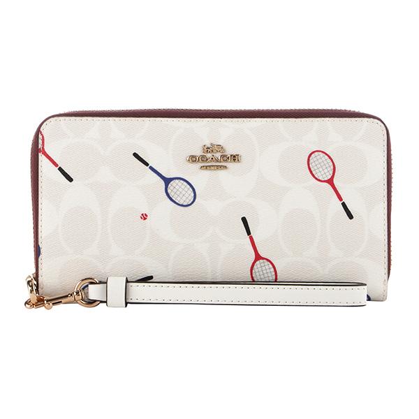 並行輸入 コーチ 長財布(ラウンドファスナー) シグネチャー ラケットプリント C8385 IMCAH | COACH