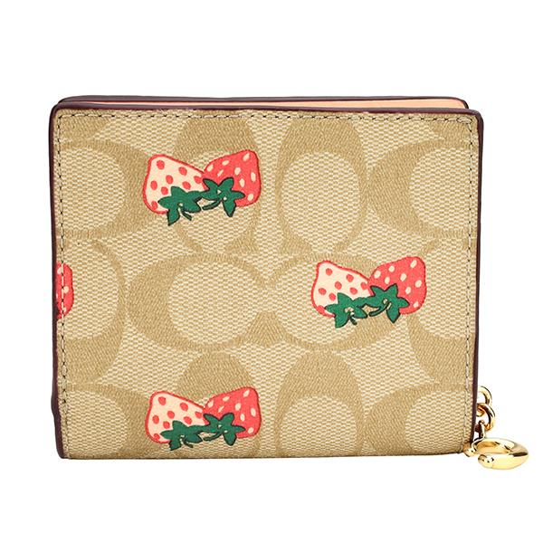 COACH/コーチ 長財布 ライン シグネチャー ベージュ × イエロー