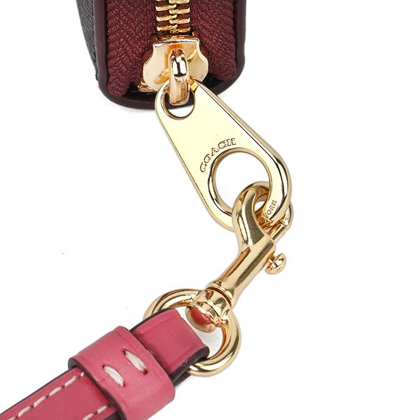 美品✨COACH 長財布 ラウンドファスナー キャンバス×レザー シグネチャー COACH コーチ ラウンドファスナー長財布 キャンバス レザー
